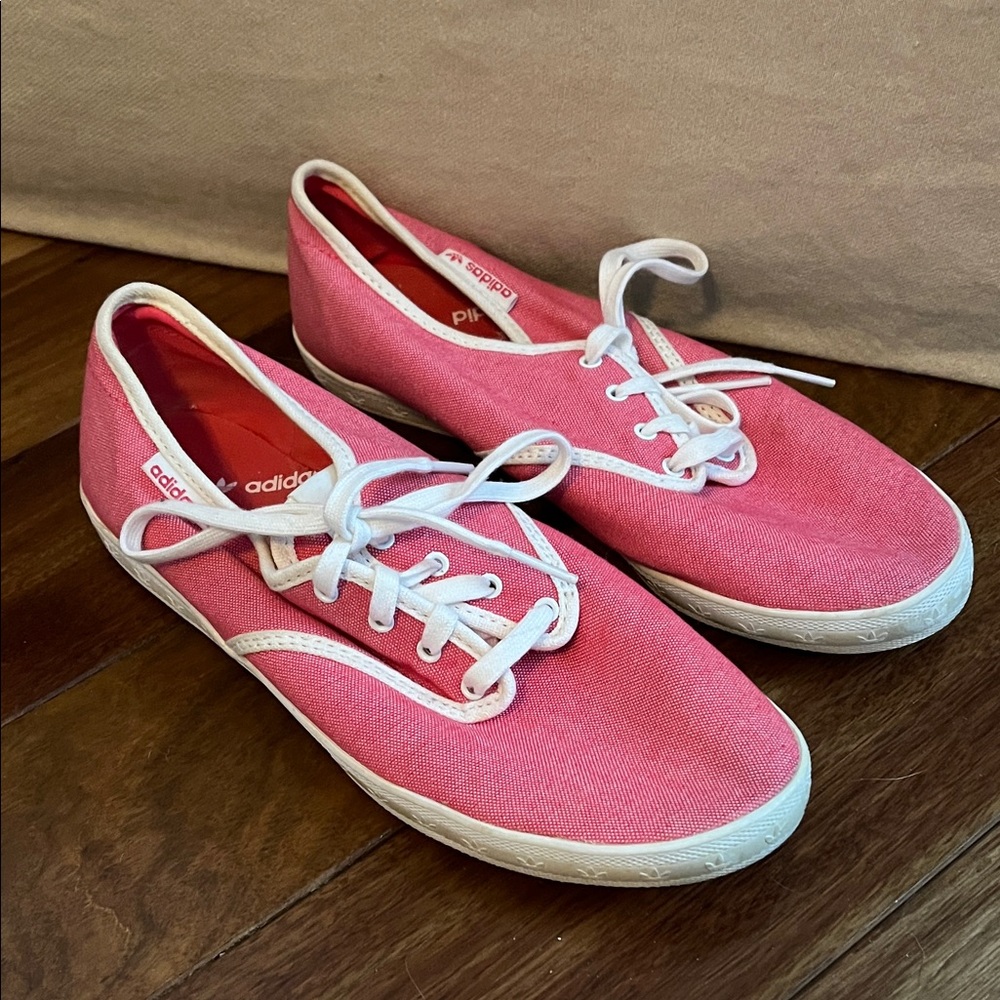 Adidas Women's Pink Lace-Up Sneakers
